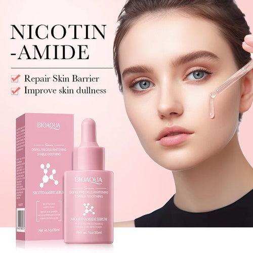 BIOAQUA Niacinamide Serum for Reducing Dark Spots Whitening and Moisturizing Brightening Skin Tone 30Ml