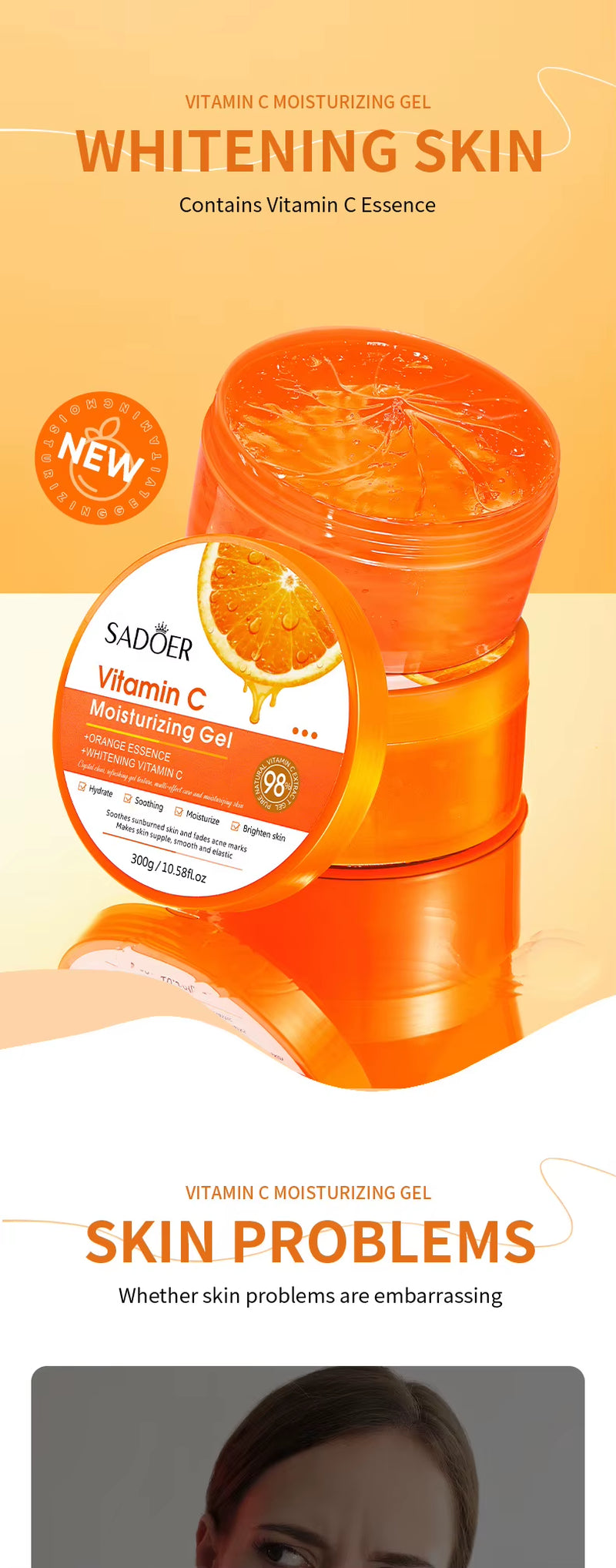 SADOER Aloe Vera Gel Hydrating Aloe Vera Gel